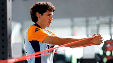 Vallejo entrena en el gimnasio, durante una sesión del Real Madrid.
