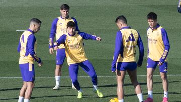 Fran García, durante el último entrenamiento antes del derbi.