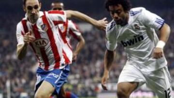 <b>EN EL BERNABÉU. </b>Juanfran, ante Marcelo, en el Bernabéu.