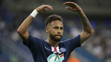 Neymar Jr of PSG during the French Cup final football match between Paris Saint-Germain (PSG) and Saint-Etienne (ASSE) on Friday 24, 2020 at the Stade de France in Saint-Denis, near Paris, France - Photo Juan Soliz / DPPI
 Juan Soliz / DPPI / AFP7 
 24/07