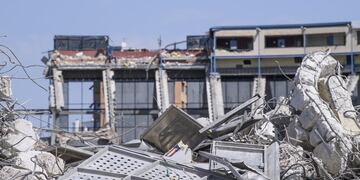 Aspecto de la demolición del Estadio Vicente Calderón a 19 de julio de 2019