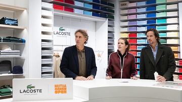 14/12/22 SUPLEMENTO DE MADRID 7. Gerard Tsobanian, Catherine Spindler y Feliciano López en el acuerdo entre Lacoste y el Mutua Madrid Open *** Local Caption *** (@diegop_sevilla)