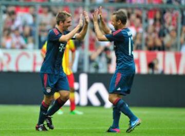 Alegría de Lahm y Rafinha.