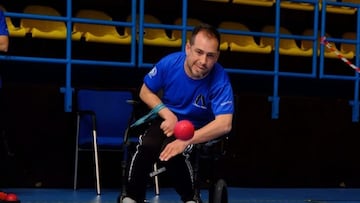 El 'Langui' participando en el Campeonato de Andalucía de boccia el pasado mes de marzo.