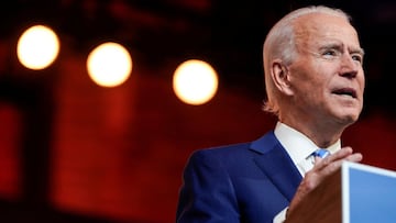 U.S. President-elect Joe Biden delivers a pre-Thanksgiving speech at his transition headquarters in Wilmington, Delaware, U.S., November 25, 2020. REUTERS/Joshua Roberts