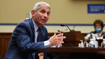 Anthony Fauci, director of the National Institute for Allergy and Infectious Diseases, testifies during a House Subcommittee on the Coronavirus Crisis hearing on a national plan to contain the COVID-19 pandemic, on Capitol Hill in Washington, DC on July 31, 2020. (Photo by KEVIN DIETSCH / various sources / AFP)