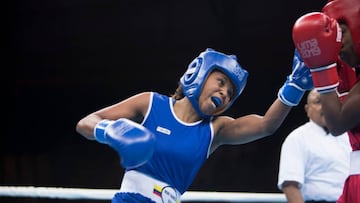 Ingrit Valencia en una pelea en los Juegos Panamericanos Lima 2019.