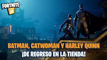Fortnite: Batman, Catwoman y Harley Quinn vuelven a la tienda por tiempo limitado