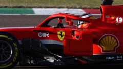 FIORANO MODENESE, ITALY - JANUARY 27:  Carlos Sainz of Spain drives the (55) Scuderia Ferrari 2018-spec SF71H on track during a five-day test at Fiorano Circuit on January 27, 2021 in Fiorano Modenese, Italy. (Photo by Rudy Carezzevoli/Getty Images)