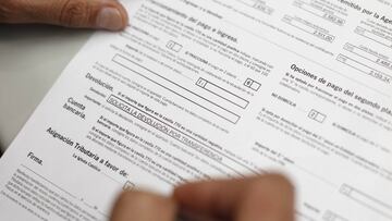 Alguien procede a realizar la Declaración de la Renta.