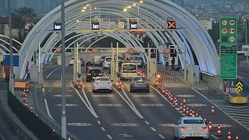 The Bosphorus Tunnel, also called the Eurasia Tunnel, is in Istanbul, Turkey. It crosses the strait at a maximum depth of 348 feet.