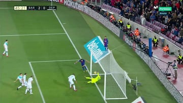 Remate de Luis Suárez.