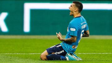 Leandro Paredes celebra el gol anotado con el Zenit de San Petersburgo ante el Akhmay Grozny.