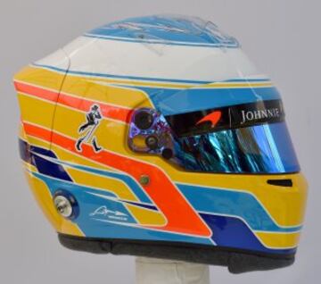 Lateral del casco de Fernando Alonso.