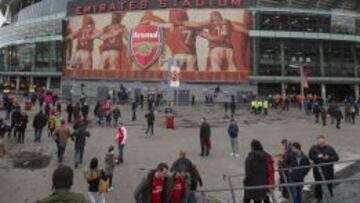 Imagen del Emirates antes del partido de FA Cup del sábado ante el Hull City.
