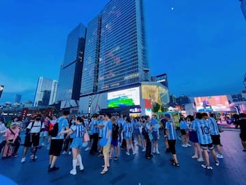 Homenaje a Messi en China con un espectáculo de luces y sonido