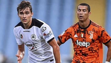 Salva Ferrer, con el Spezia en un partido contra la Juventus de Cristiano.