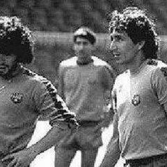 El Barça juntó al Mágico con Maradona