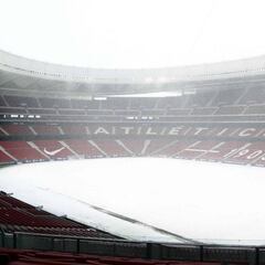 El césped del Wanda pelea contra el 'General Invierno'