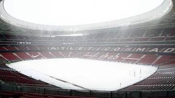 El césped del Wanda pelea contra el 'General Invierno'