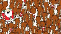 ¿Eres capaz de encontrar el oso escondido entre esta manada de renos?