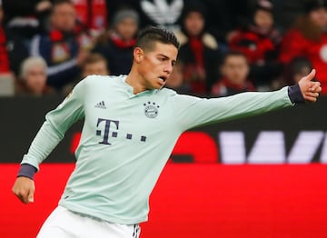 James Rodríguez jugó 76 minutos ante el Leverkusen. El colombiano no pudo mostrar su mejor versión