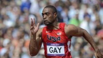 Tyson Gay, durante los Juegos de Londres 2012.