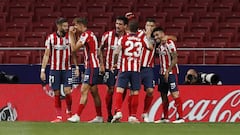 Alegr&iacute;a del Atl&eacute;tico tras el 2-0 de Correa. 