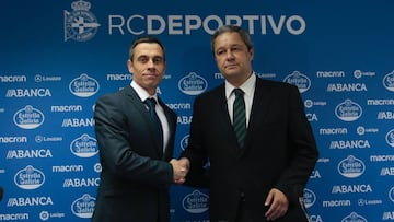 08/05/18 PRESENTACION DE CARMELO POZO NUEVO DIRECTOR DEPORTIVO DEL DEPORTIVO DE LA CORU&Atilde;A
 TINO FERNANDEZ PRESIDENTE DEL DEPORTIVO DE LA CORU&Atilde;A
 PUBLICADA 09/05/18 NA MA16 1COL