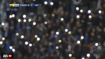 Bastia fans use phones to light pitch after floodlight fail