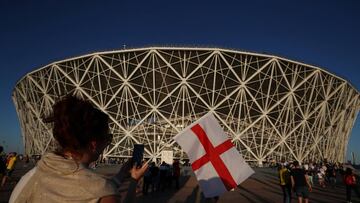 Soccer Football - World Cup - Group G - Tunisia vs England - Volgograd Arena, Volgograd, Russia - June 18, 2018 England fan outside the stadium before the match REUTERS/Sergio Perez