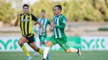 Juanmi en una acci¨®n del amistoso ante el Zaragoza. Europa Press