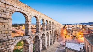 Segovia, Spain at the ancient Roman aqueduct.