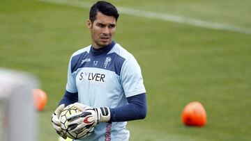 Andrés Fernández, en un entrenamiento.