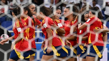 Jugadoras de la Seleccin femenina Sub-20 durante un partido del Mundial.