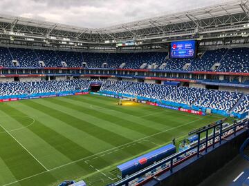 Así está el césped de Kaliningrado a 24 horas del partido de España
