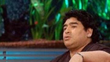 <b>EN LA TELE</b>. Maradona, durante una entrevista en un programa de televisión.