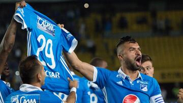 Andr&eacute;s Cadavid celebra el gol ante Equidad. As&iacute; pas&oacute; Millonarios a la semifinal del fpc