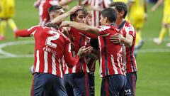 Los jugadores del Atl&eacute;tico celebran el gol de Jo&atilde;o F&eacute;lix.