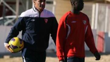 M&iacute;chel, en el entrenamiento de Sevilla.