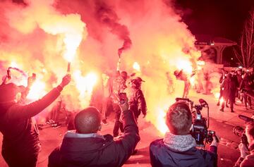 Ofensiva conjura de los ultras del PSG en el recibimiento a su equipo