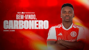 Johan Carbonero, nuevo jugador de Inter de Porto Alegre