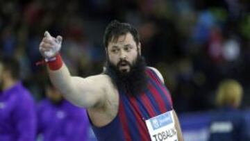 Carlos Tobalina, flamante campeón de España de lanzamiento de peso.