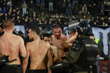 Belgrade derby descends into scenes of bloody violence