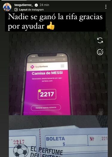 Teofilo Gutiérrez rifó la camiseta de Messi pero se la quedó