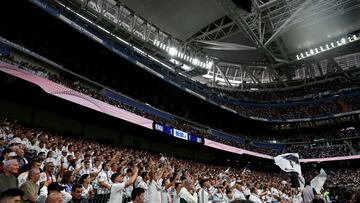 Soccer Football - LaLiga - Real Madrid v Getafe - Santiago Bernabeu, Madrid, Spain - September 2, 2023 Real Madrid fans in the stands REUTERS/Violeta Santos Moura