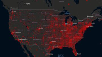 Estados Unidos mantiene la alza en los casos de coronavirus por día, para este domingo reportó más de 33 mil positivos; además de 597 decesos.