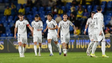 Alegría del Albacete por el gol de Morcillo.