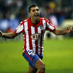 Simhao celebra un gol con el Atlético.