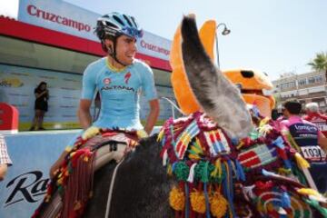 Mikel Landa antes de la salida.